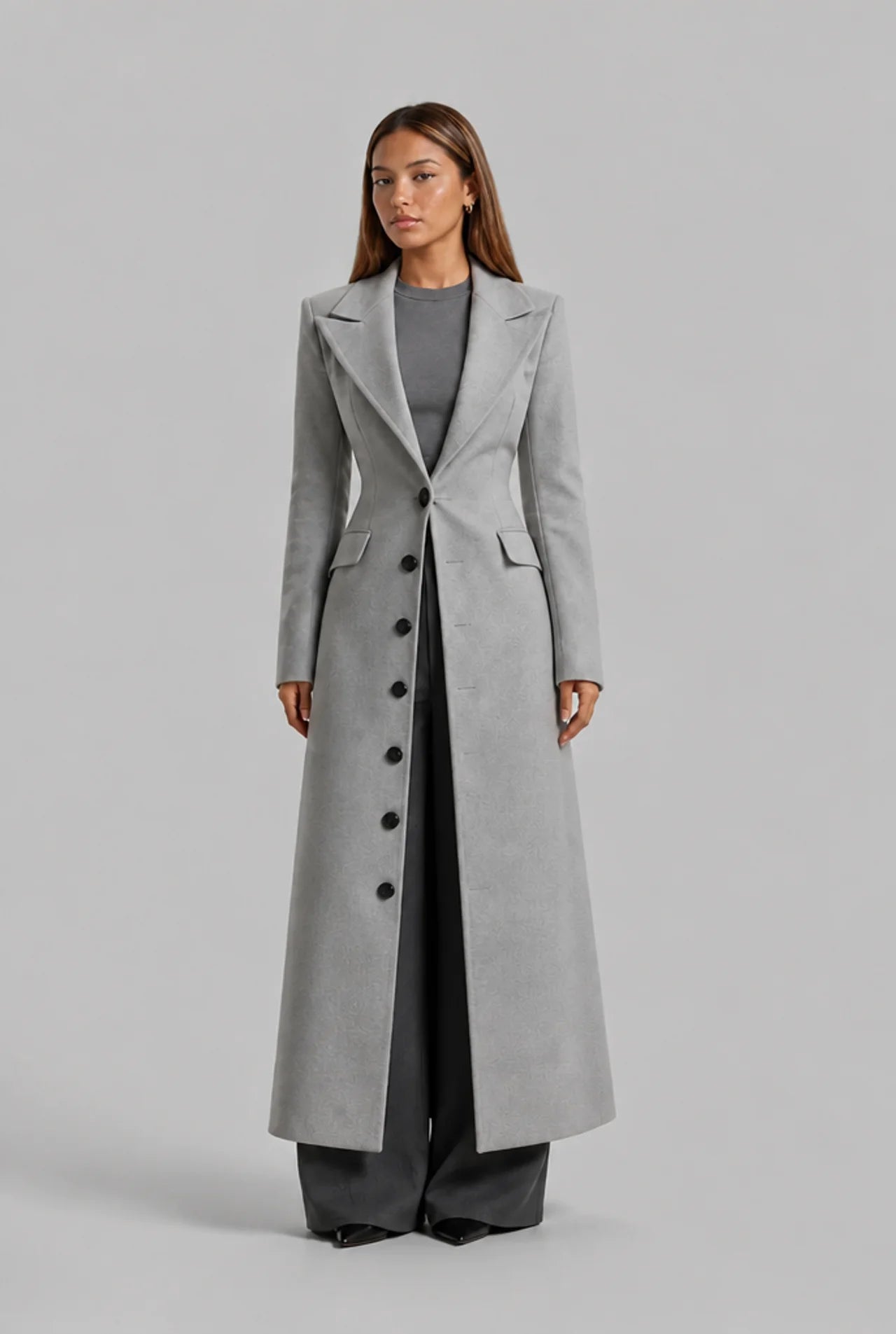 Belted Notch Lapel Wool Coat