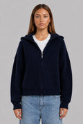 Zip-Up Ribbed Cardigan