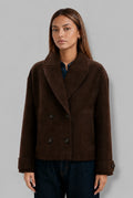 Cropped Double-Breasted Wool Coat
