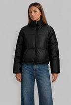 Cropped Funnel Neck Puffer Jacket
