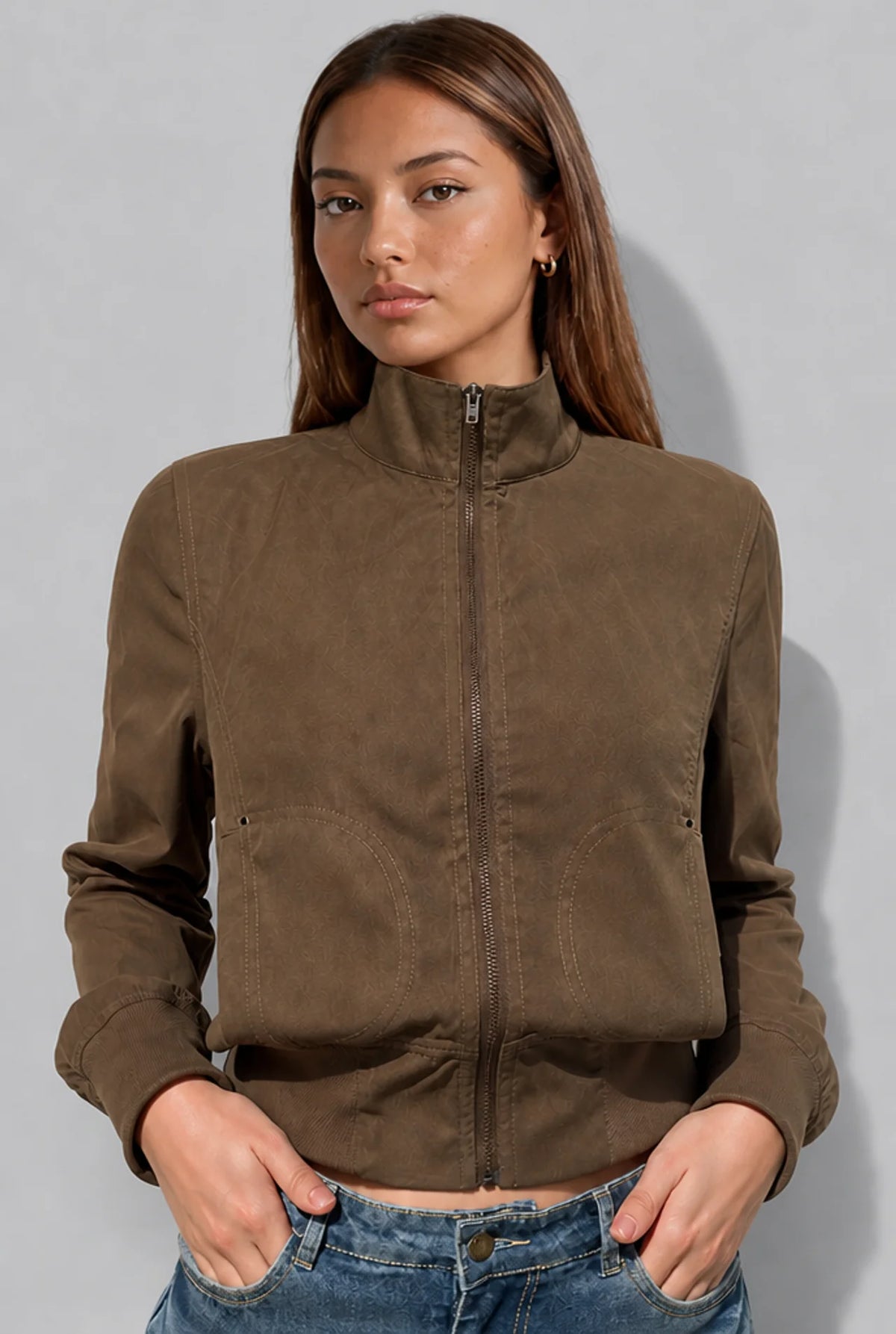 Cropped Jacket with Cinched Waist