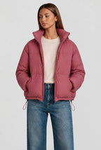 Cropped Funnel Neck Puffer Jacket