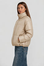 Cropped Funnel Neck Puffer Jacket