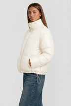 Cropped Funnel Neck Puffer Jacket