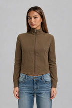 Cropped Jacket with Cinched Waist
