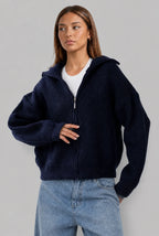 Zip-Up Ribbed Cardigan