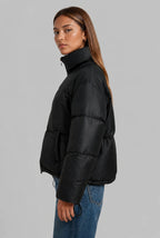 Cropped Funnel Neck Puffer Jacket