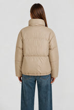 Cropped Funnel Neck Puffer Jacket