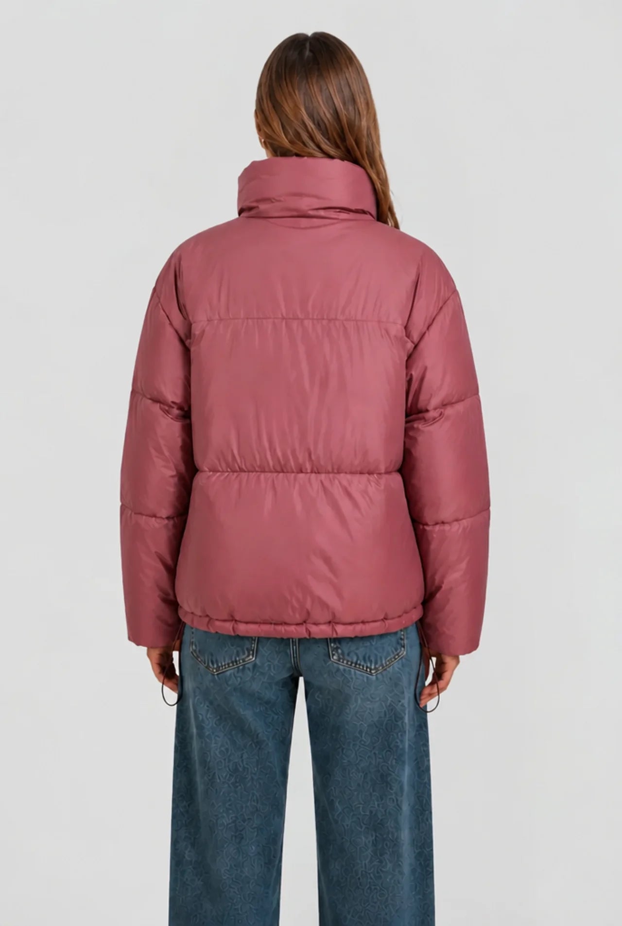 Cropped Funnel Neck Puffer Jacket