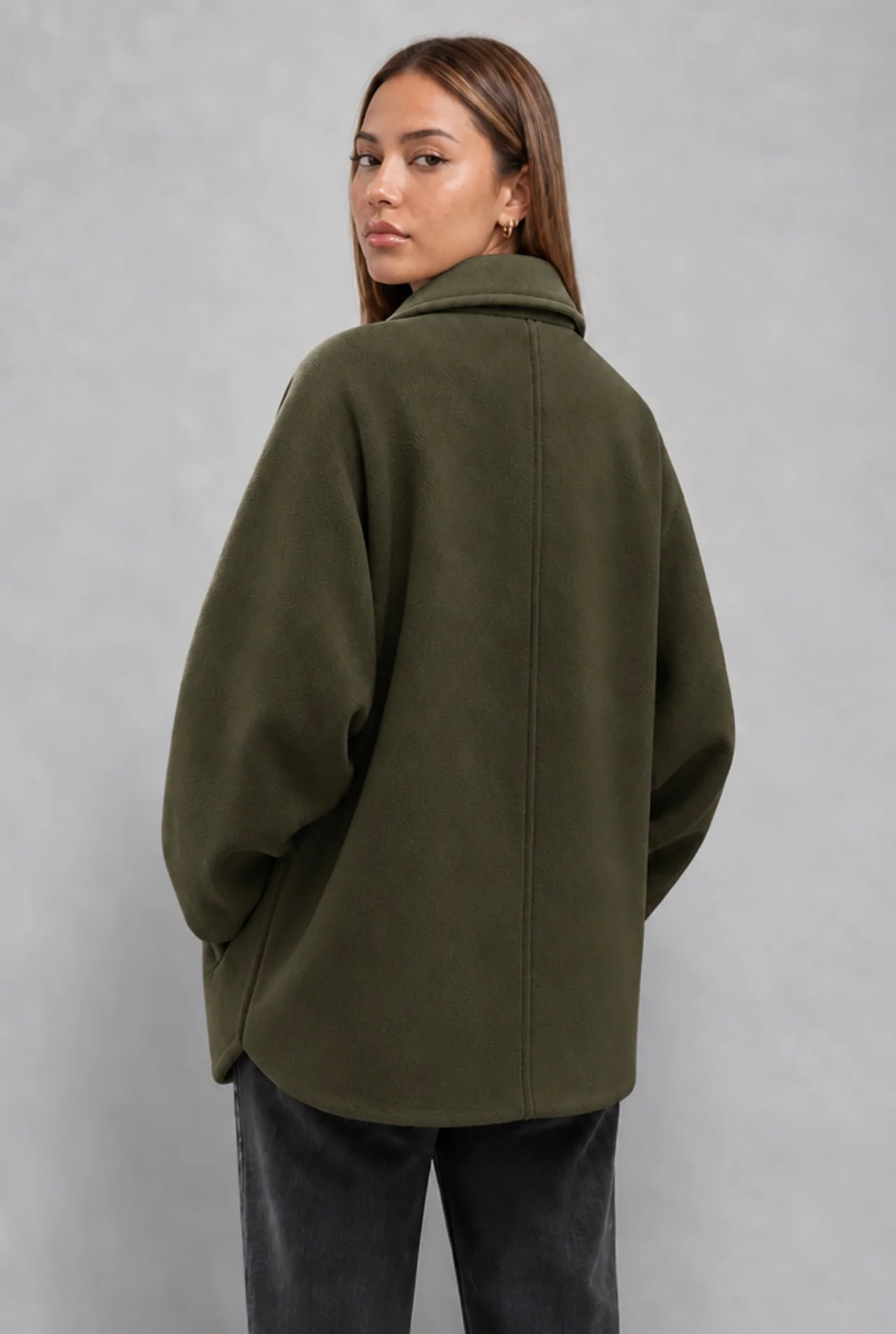 Oversized Cape Sleeve Wool Coat