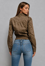 Cropped Jacket with Cinched Waist