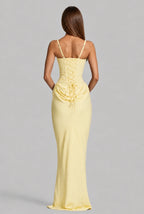 Lace-Up Corset Column Gown Maxi Dress