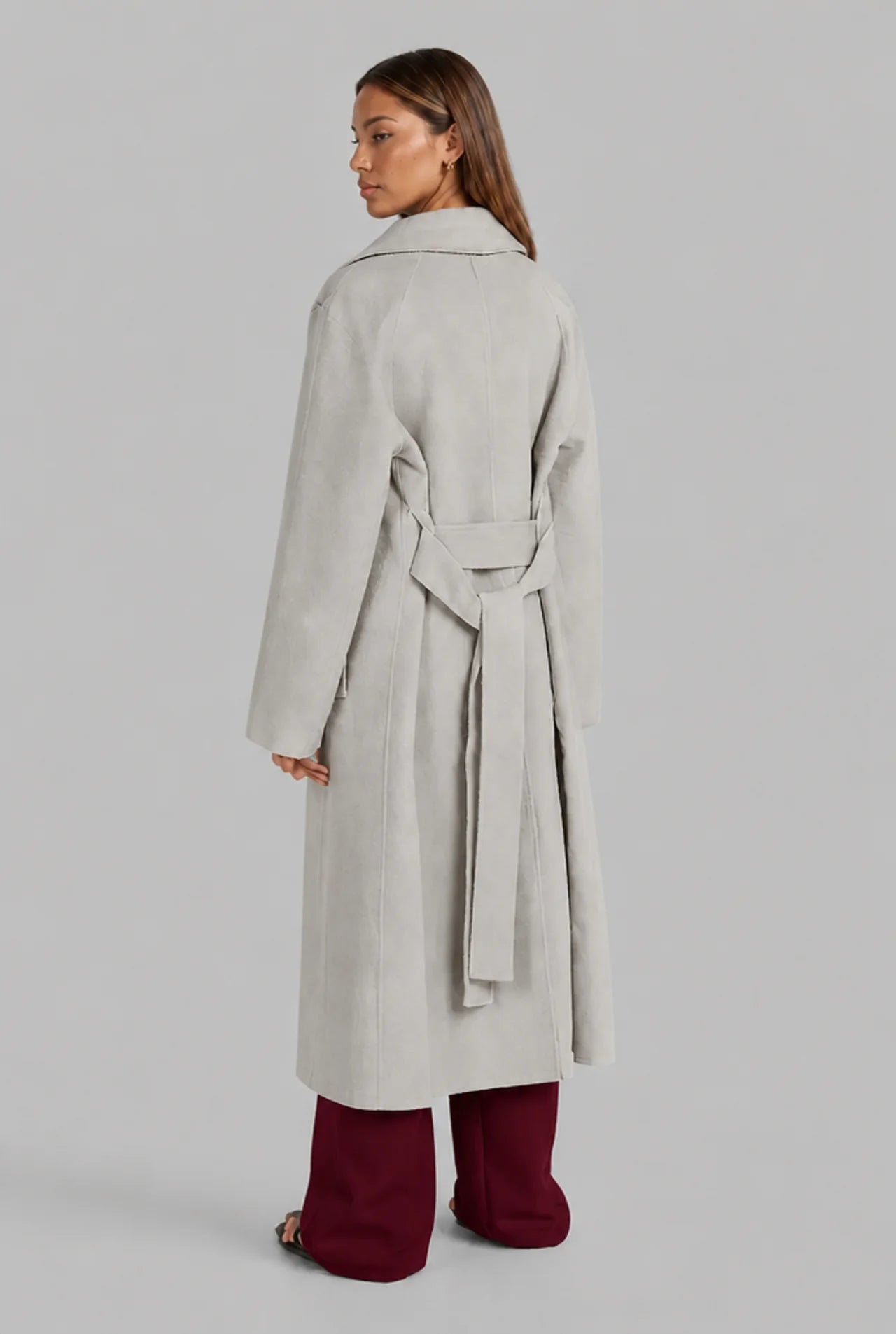 Longline Belted Wrap Coat