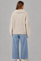 Zip-Up Ribbed Cardigan