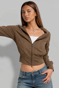 Cropped Jacket with Cinched Waist