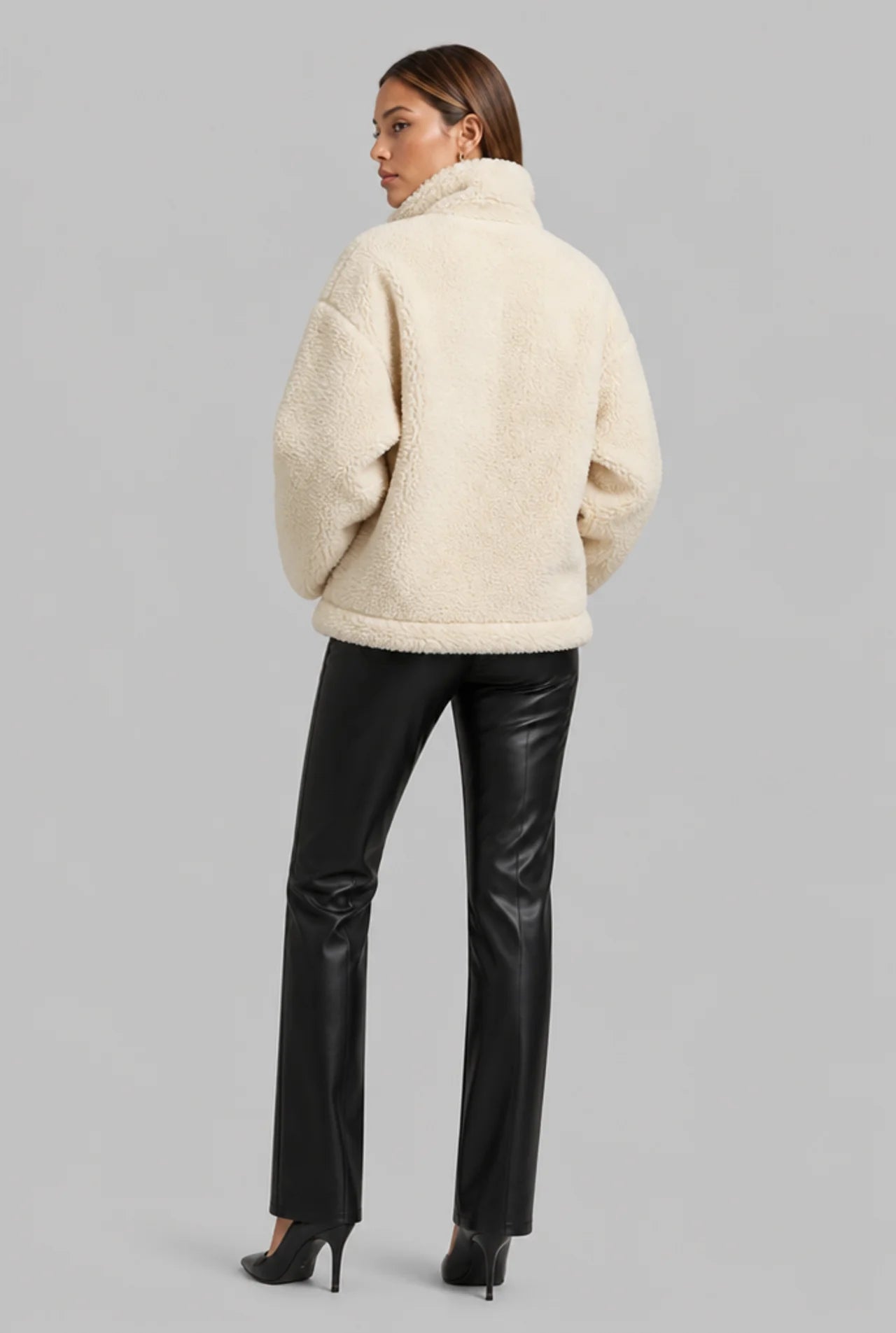 Oversized Teddy Fleece Zip Jacket