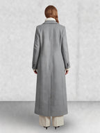 Longline Double-Breasted Wool Coat