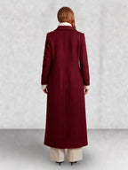 Longline Double-Breasted Wool Coat