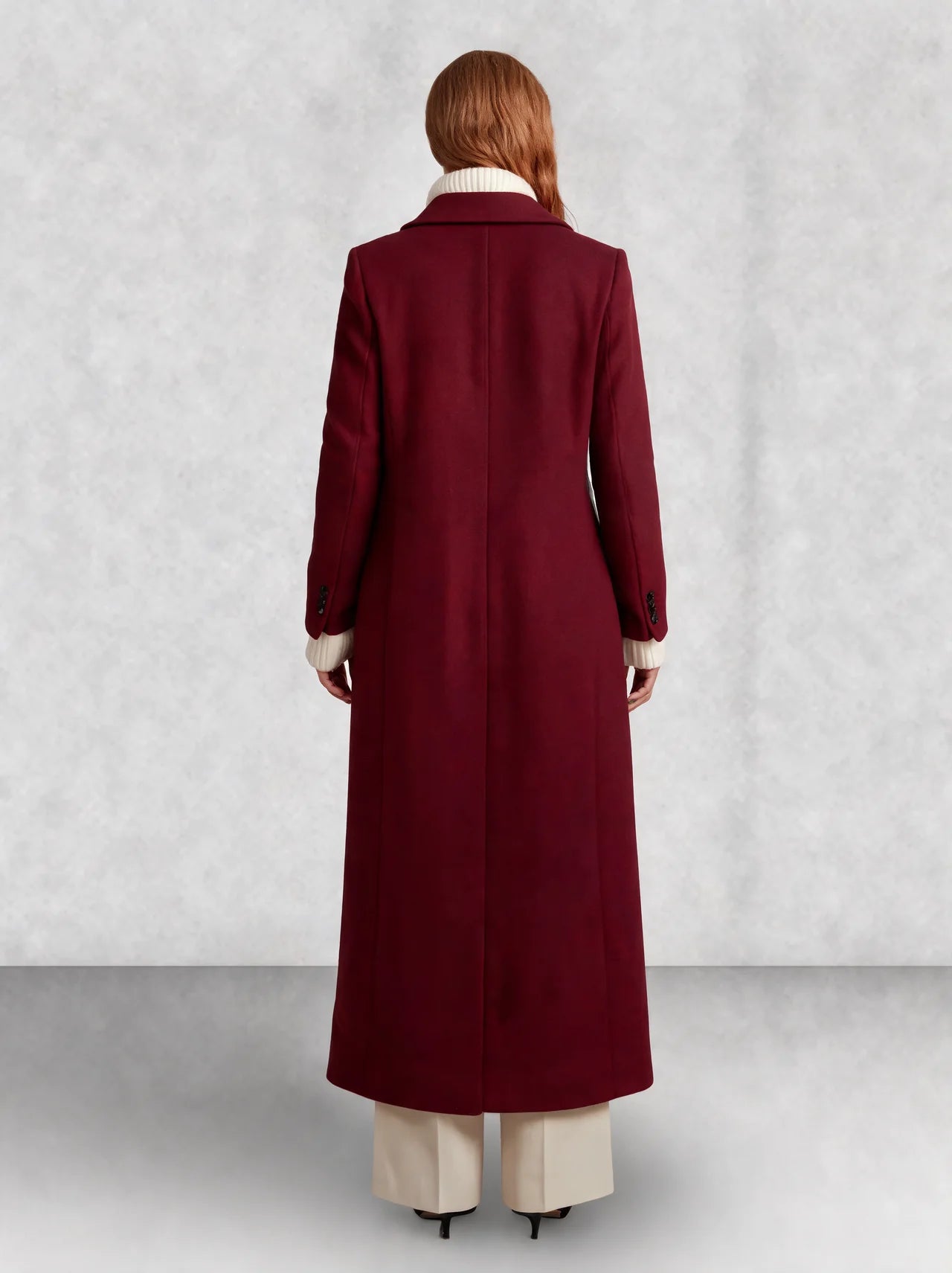 Longline Double-Breasted Wool Coat