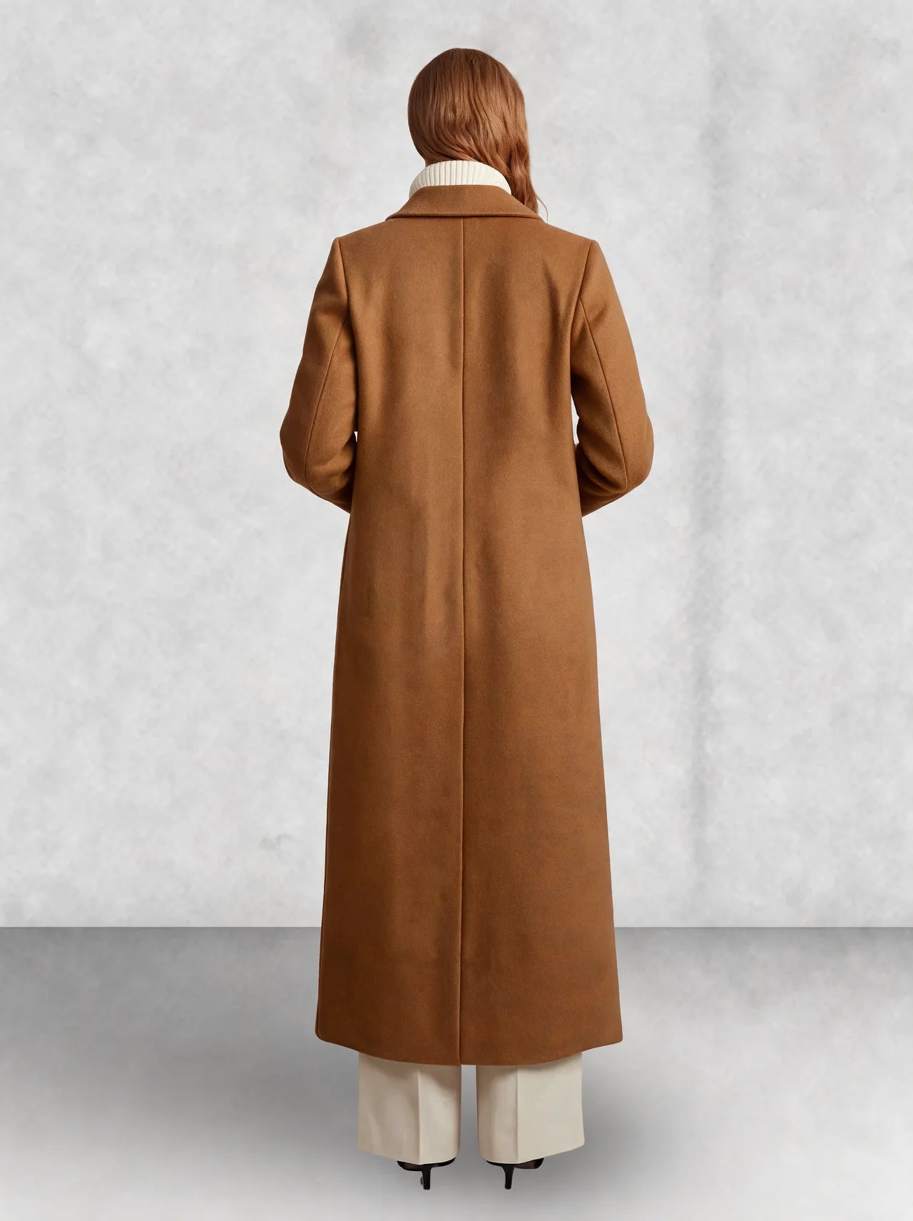 Longline Double-Breasted Wool Coat