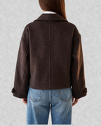 Cropped Double-Breasted Wool Jacket