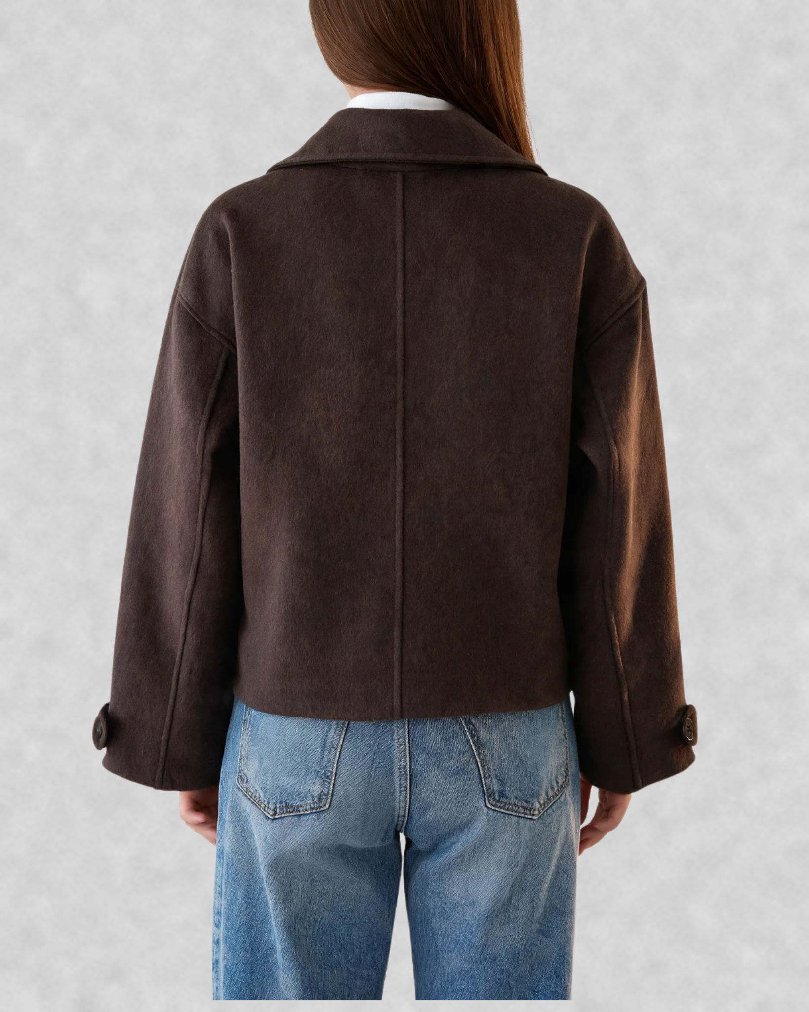 Cropped Double-Breasted Wool Jacket