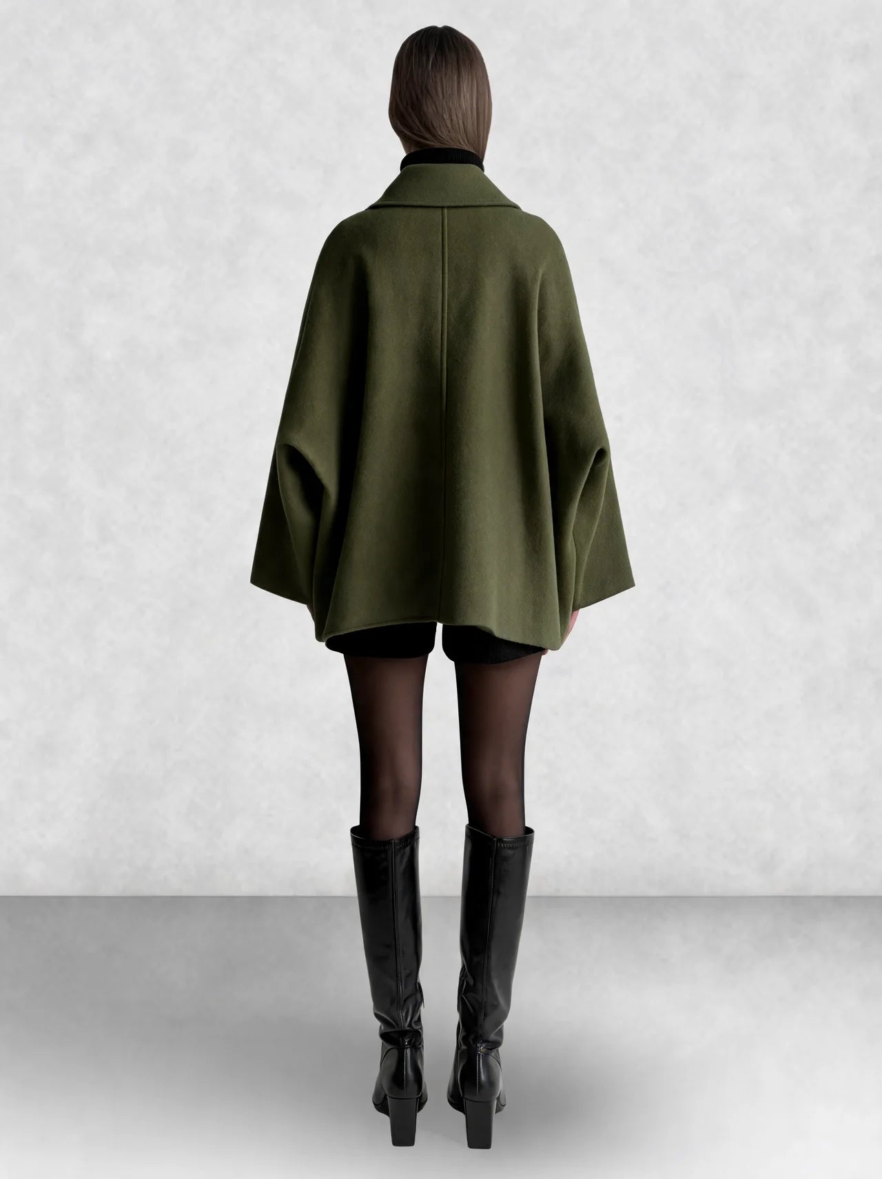 Oversized Cape Sleeve Wool Coat