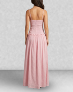 Drop Waist Corset Bodice Maxi Dress