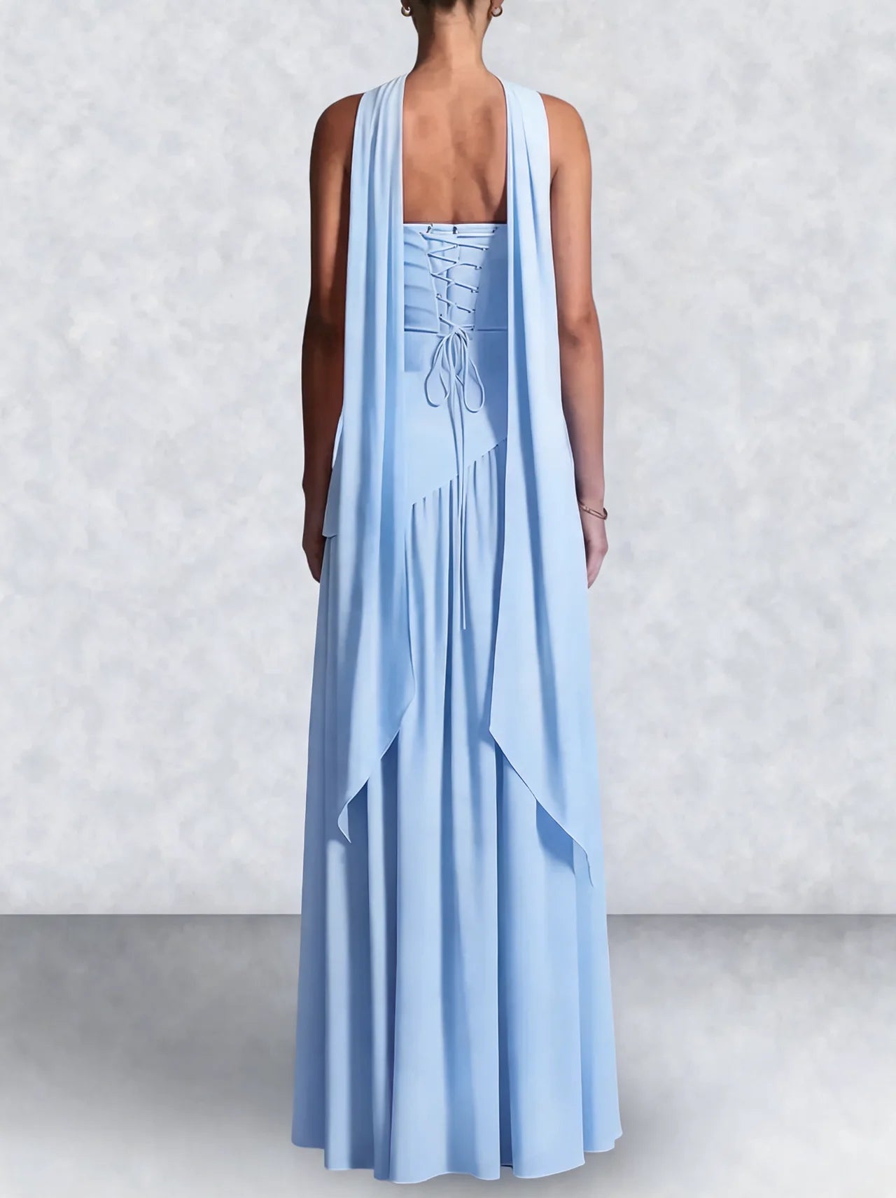 Strapless Corset Back Maxi Dress