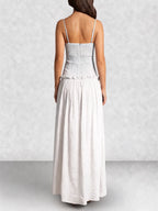 Drop Waist Corset Bodice Maxi Dress