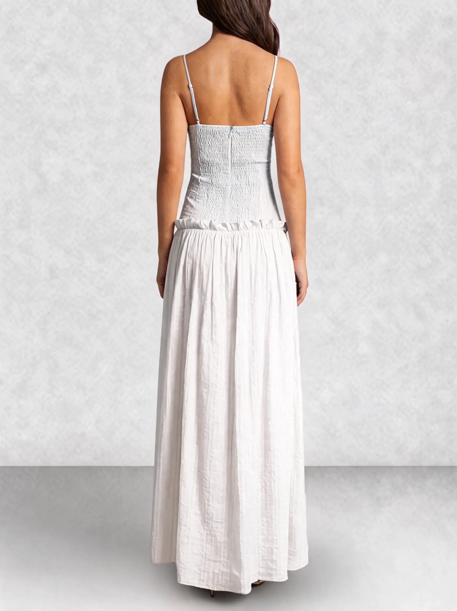 Drop Waist Corset Bodice Maxi Dress