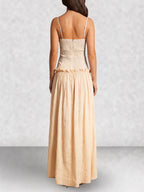 Drop Waist Corset Bodice Maxi Dress