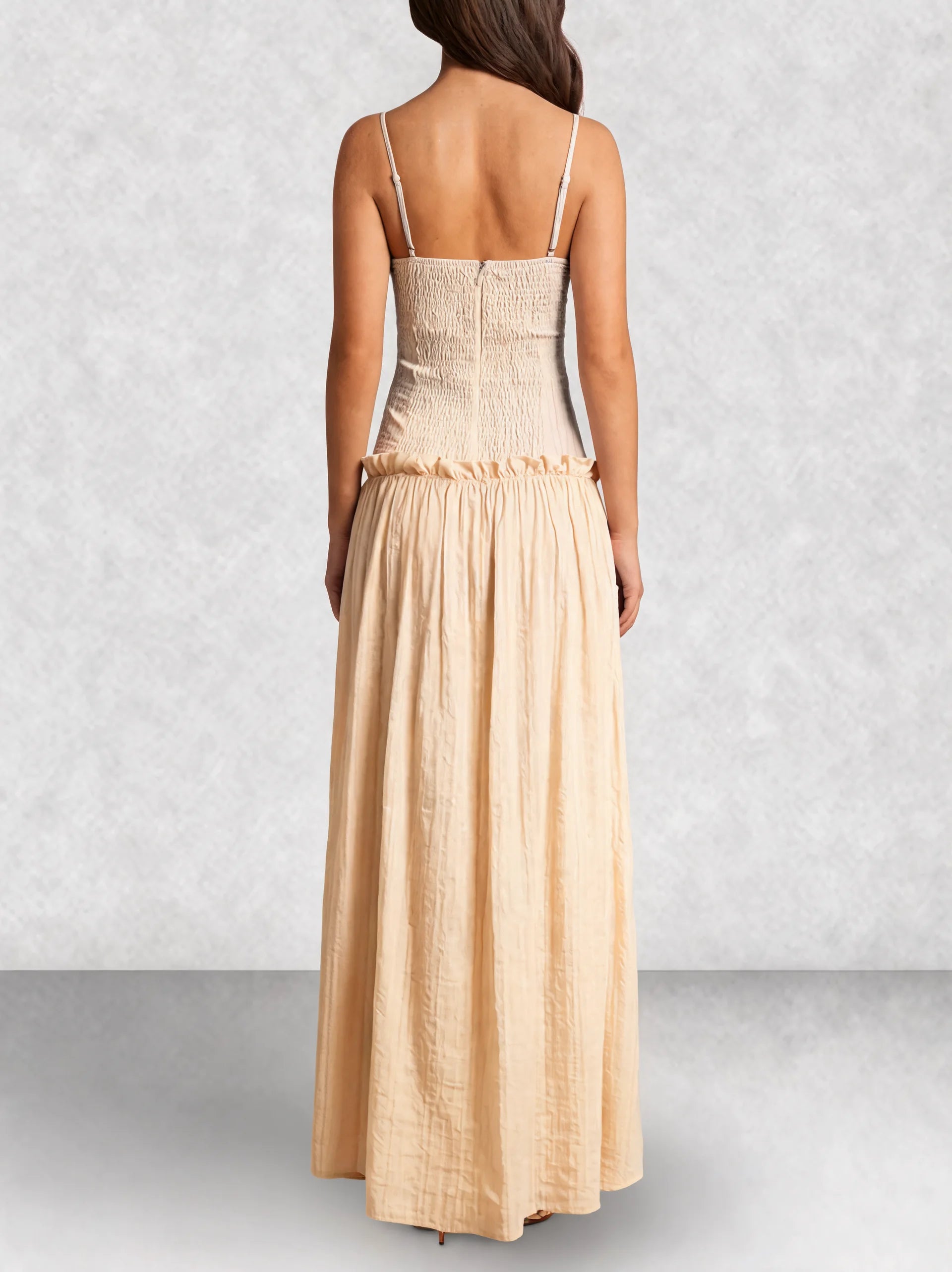 Drop Waist Corset Bodice Maxi Dress