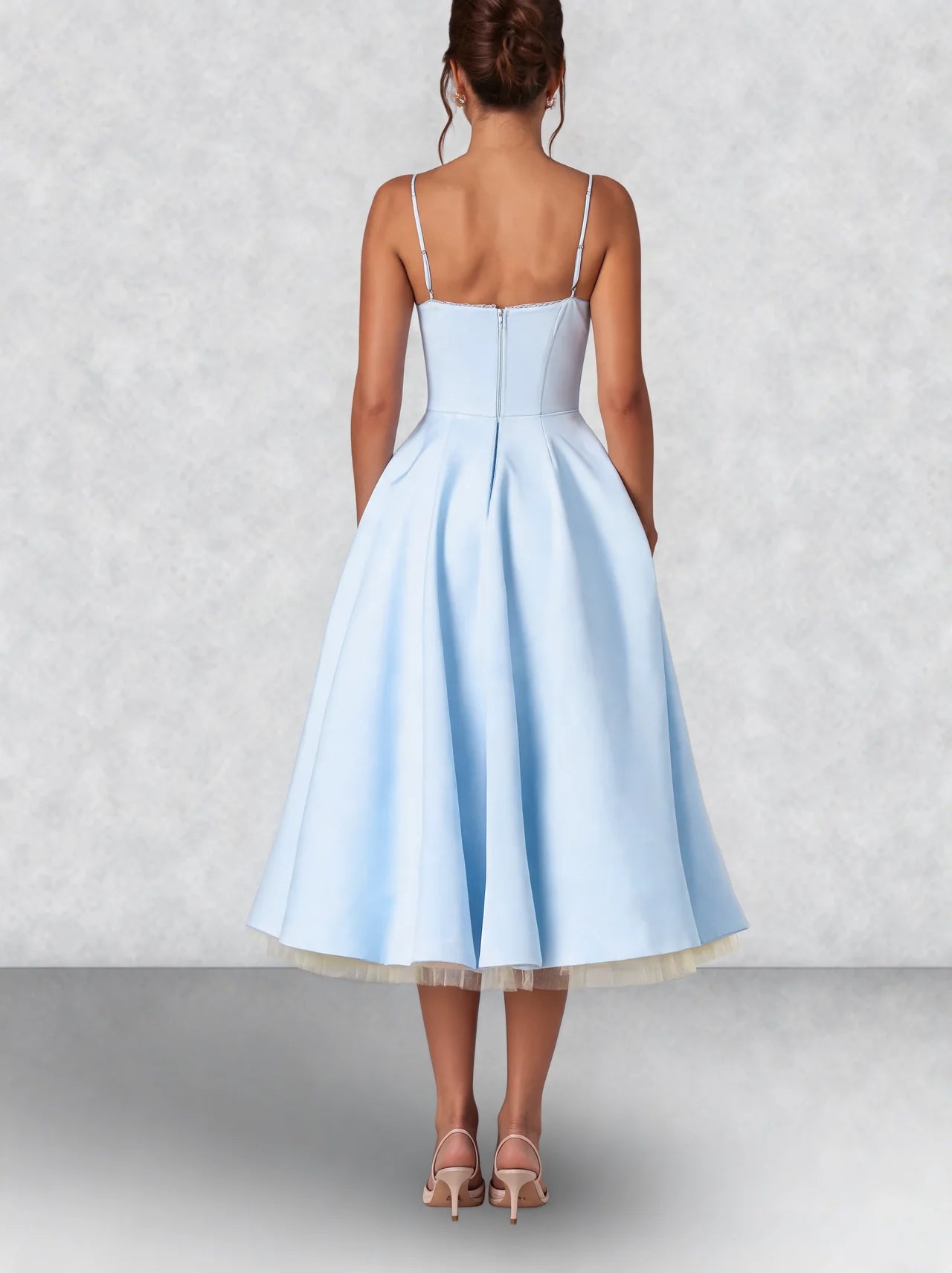 Satin Corset Midi Dress