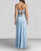 Satin Slip Tie Front Maxi Dress