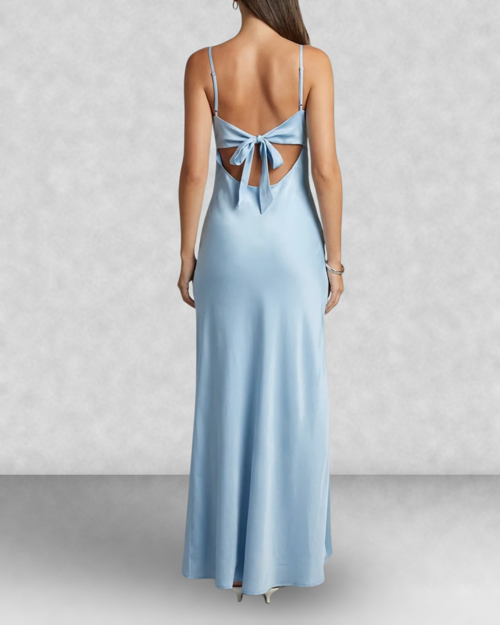 Satin Slip Tie Front Maxi Dress