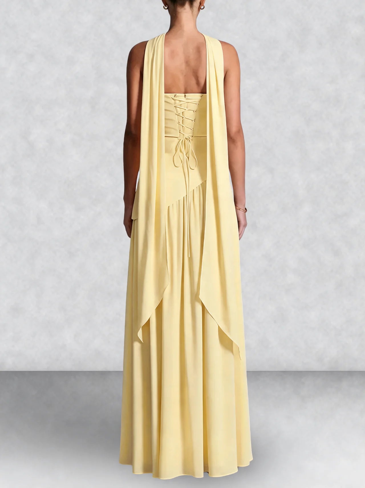Strapless Corset Back Maxi Dress