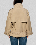 Cape Sleeve Double-Breasted Trench Jacket