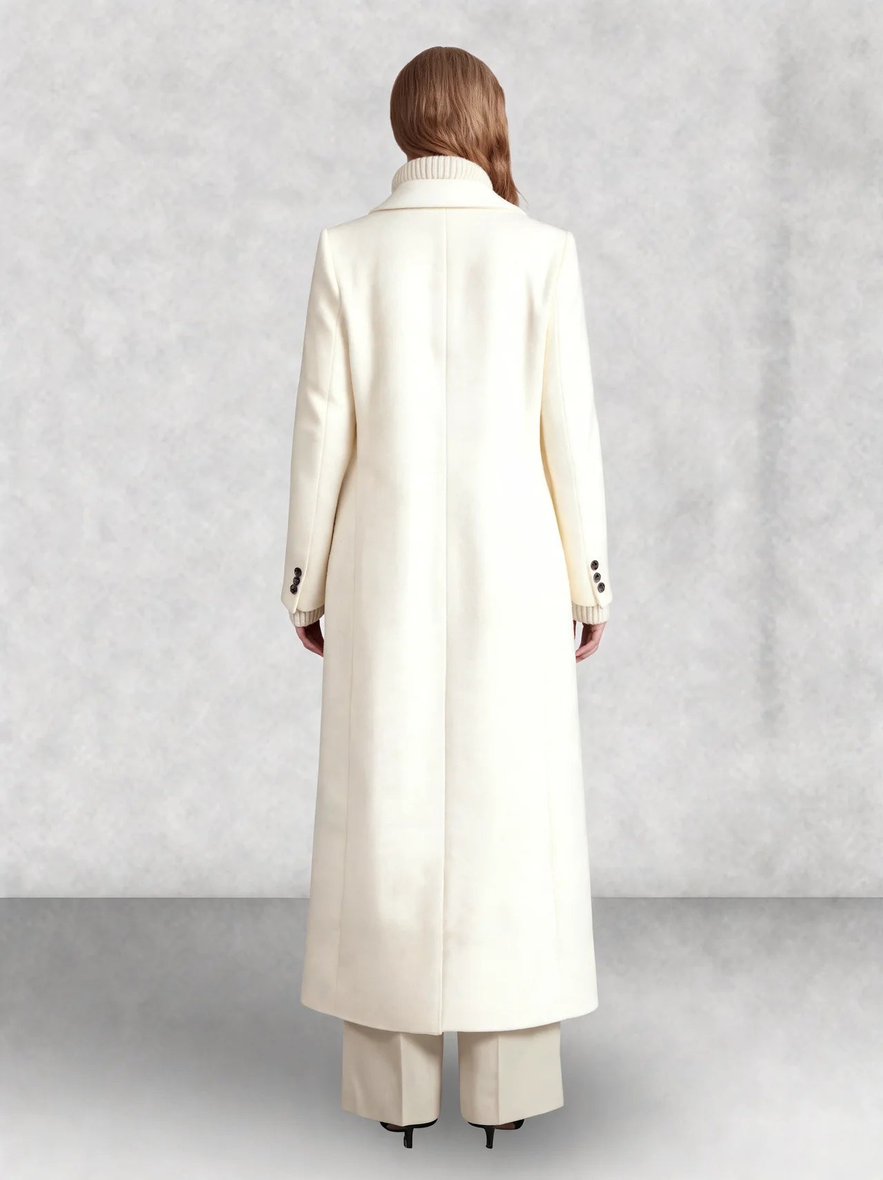 Longline Double-Breasted Wool Coat