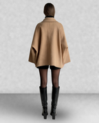 Oversized Cape Sleeve Wool Coat