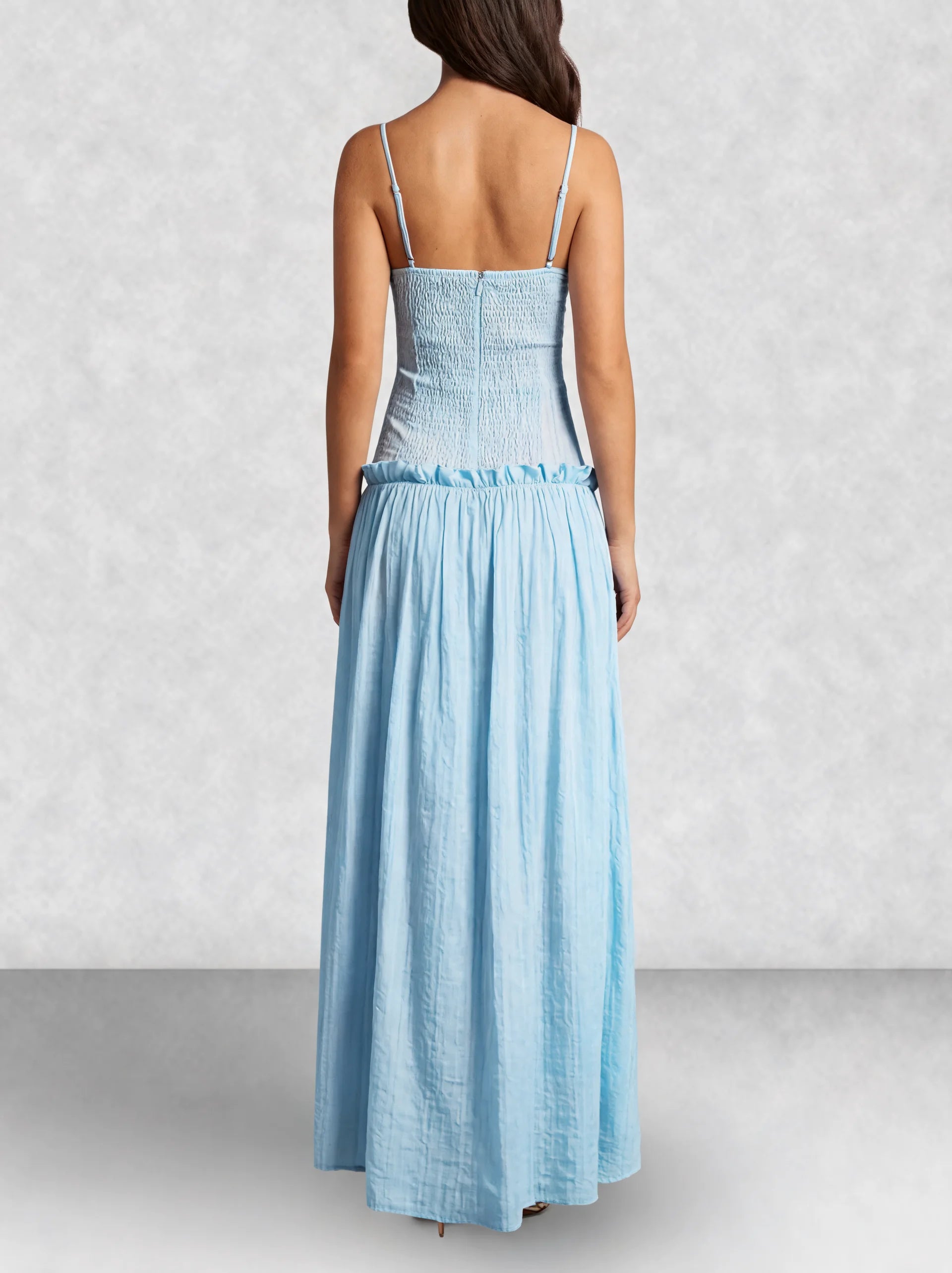 Drop Waist Corset Bodice Maxi Dress