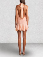 Halter Neck Drop Waist Mini Dress