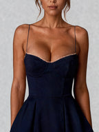 Satin Corset Midi Dress