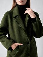 Oversized Cape Sleeve Wool Coat