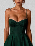 Satin Corset Midi Dress
