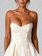 Satin Corset Midi Dress