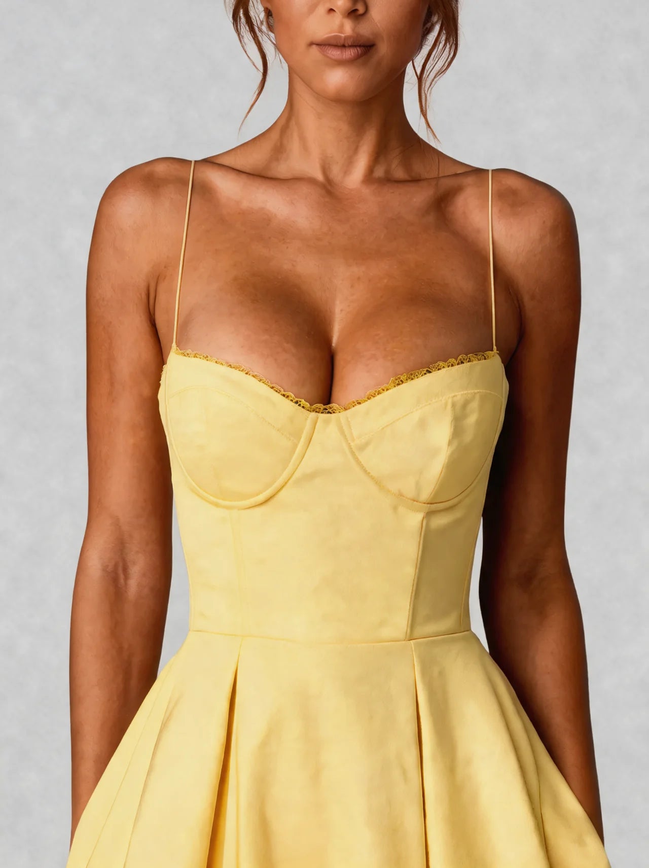 Satin Corset Midi Dress