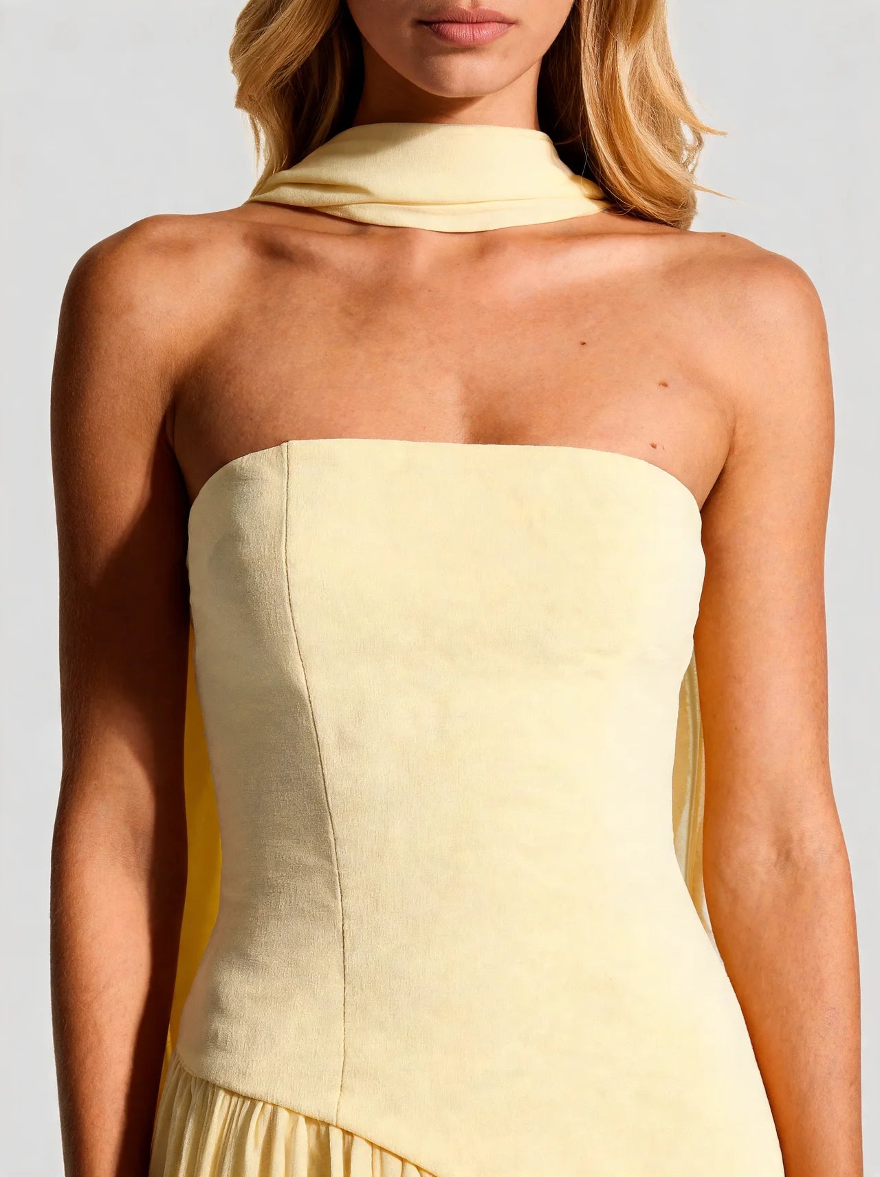 Strapless Corset Back Maxi Dress