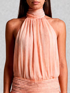 Halter Neck Drop Waist Mini Dress