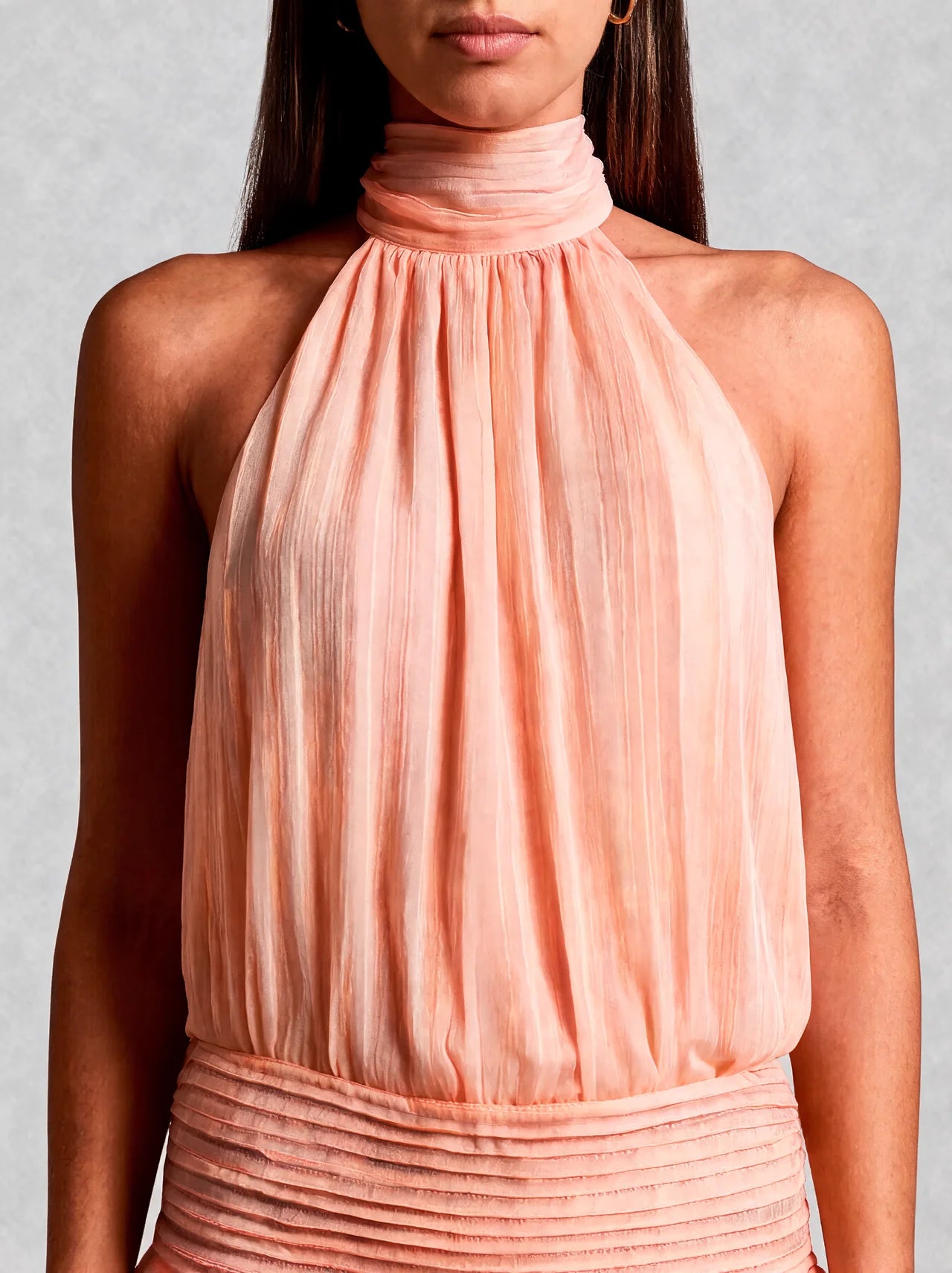 Halter Neck Drop Waist Mini Dress